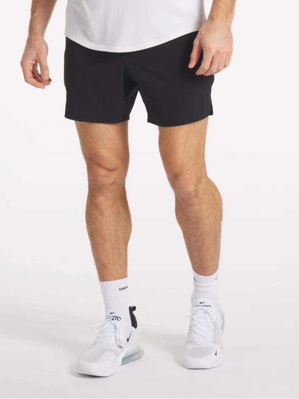 UNRL Men's Black Athletic Drawstring Shorts